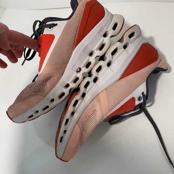 On Running Cloud Stratus Sneakers Shoes Pink White Red Active Gym Women's 8.5 - Picture 3 of 11